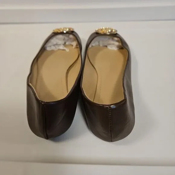 Beverly Hills Polo Club Brown Flats Like New sz 10 - Picture 5 of 8